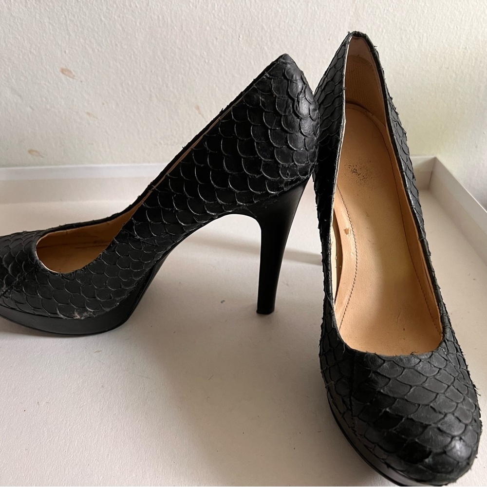 Calvin Klein black Kendall texture high heels